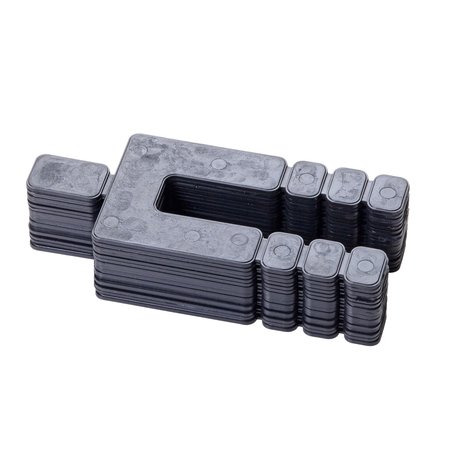 GLAZELOCK 1/16", 4 1/2"L x 1 7/8"W 5/8" Snap-off Plastic Shims, Black 1" Stack 10x6pk Retail Peg 960pcs (10 Count), Case of 36 Boxes GL17-6P